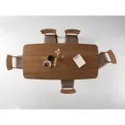 Mesa com efeito madeira e pés curvos, disponível em dois tamanhos e vários acabamentos - Argo Viadurini