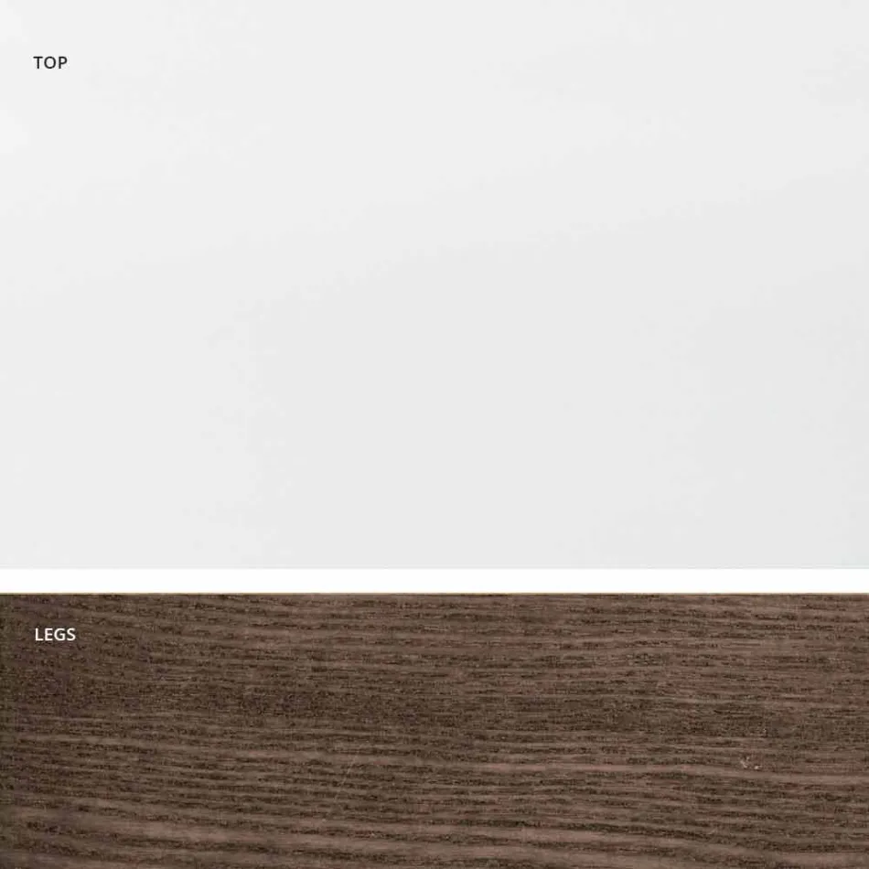 Mesa extensível de vidro e madeira maciça fabricada na Itália, Dimitri Viadurini