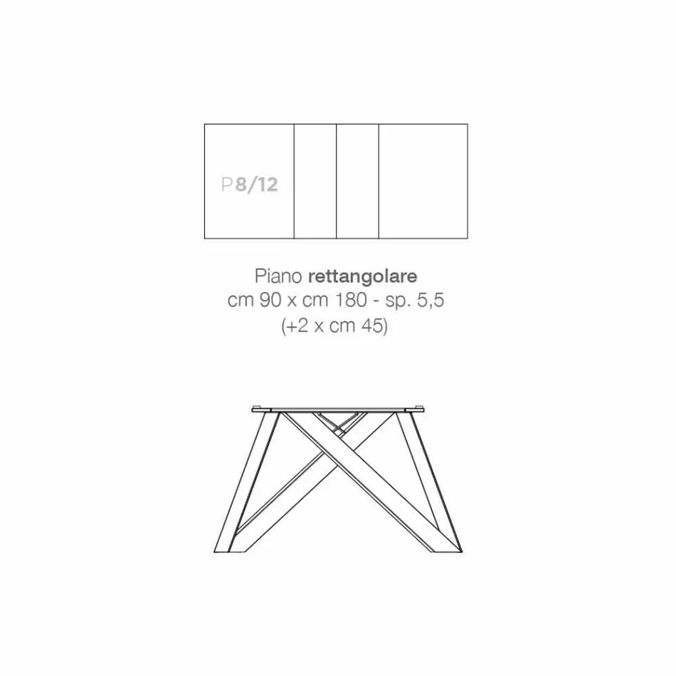 Mesa extensível moderna feita de madeira de melamina feita na Itália, Wilmer Viadurini