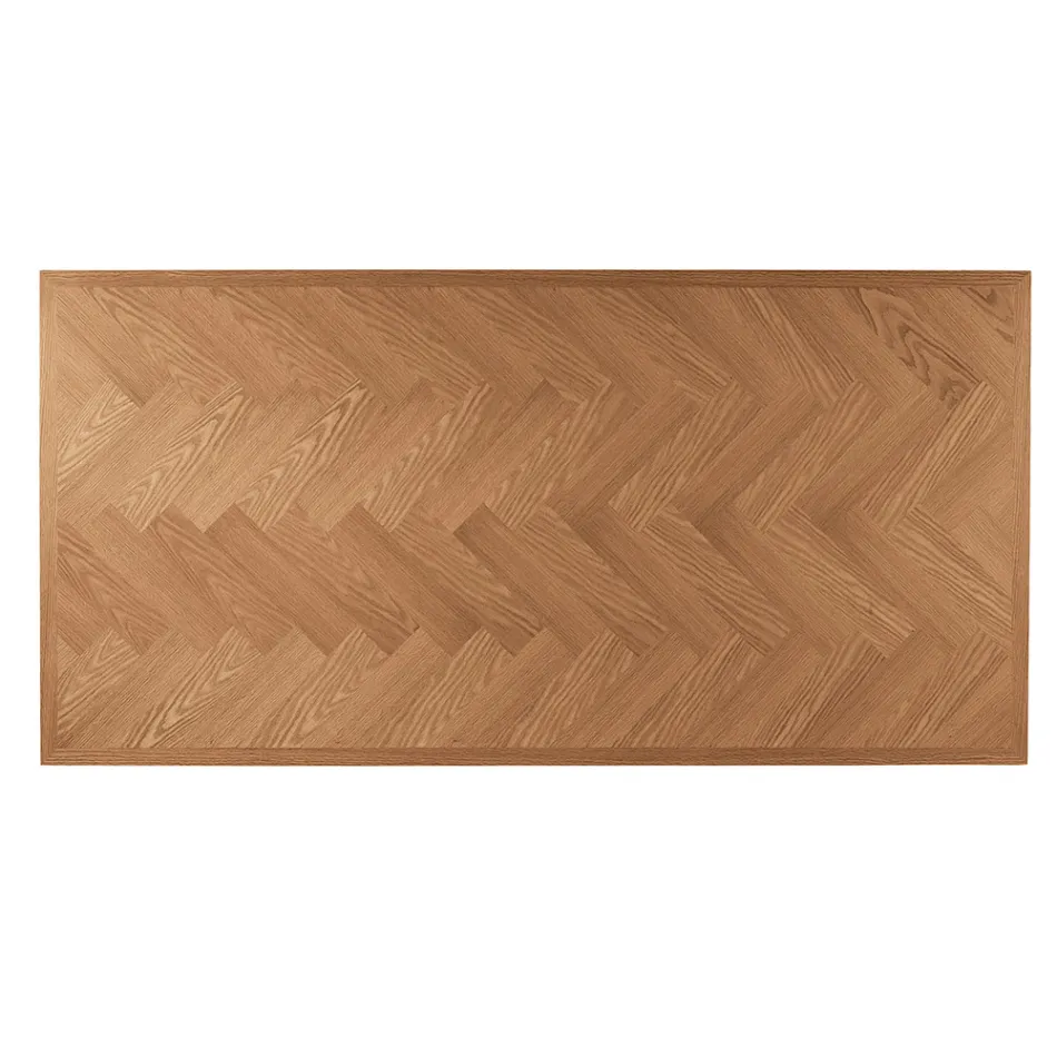 Mesa fixa 180x90 cm em carvalho com base de ferro - Lega Viadurini