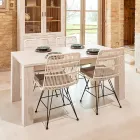 Mesa de sala de estar fixa de 190x100 cm em madeira maciça de teca - estilo flamengo Viadurini