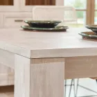 Mesa de sala de estar fixa de 190x100 cm em madeira maciça de teca - estilo flamengo Viadurini