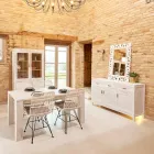 Mesa de sala de estar fixa de 190x100 cm em madeira maciça de teca - estilo flamengo Viadurini