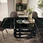 Mesa fixa 210x110 cm com tampo cerâmico com efeito mármore - Tano Viadurini