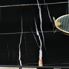 Mesa fixa 210x110 cm com tampo cerâmico com efeito mármore - Tano Viadurini