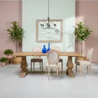 Mesa fixa 240x100 cm em madeira de pinho natural envelhecida - Africo Viadurini