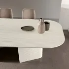 Mesa fixa 240x120 cm em vidro canelado ou pintado, fabricada na Itália - Varo Viadurini
