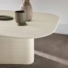 Mesa fixa 240x120 cm em vidro canelado ou pintado, fabricada na Itália - Varo Viadurini