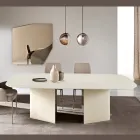 Mesa fixa 240x120 cm em vidro canelado ou pintado, fabricada na Itália - Varo Viadurini