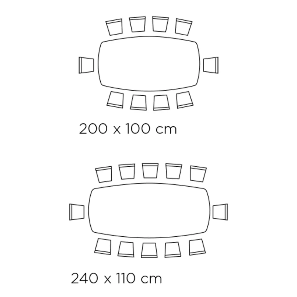 Mesa fixa em formato de barril com base de cinza de nogueira Canaletto fabricada na Itália - Norte Viadurini