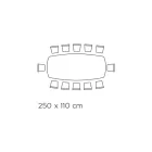 Mesa fixa em formato de barril com tampo laminado e aço Made in Italy - Grotta Viadurini