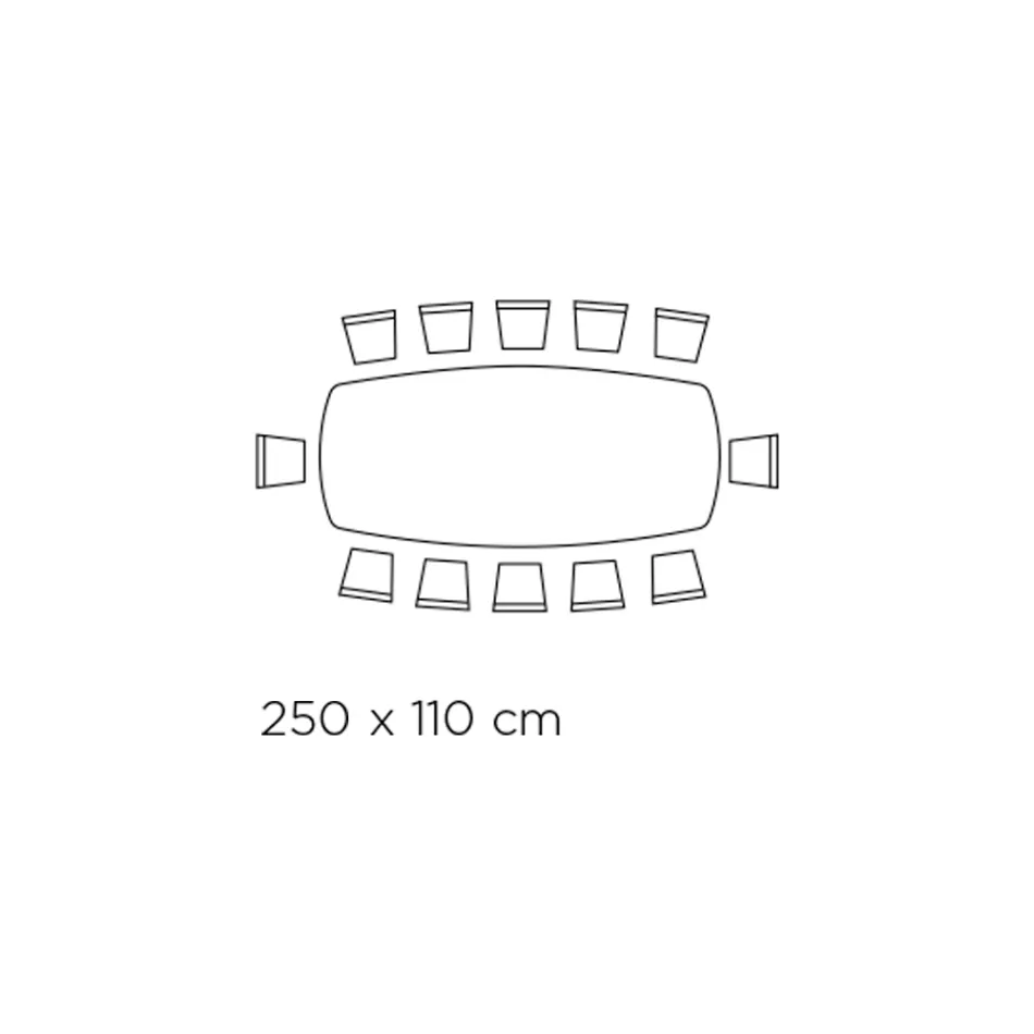 Mesa fixa em formato de barril com tampo laminado e aço Made in Italy - Grotta Viadurini