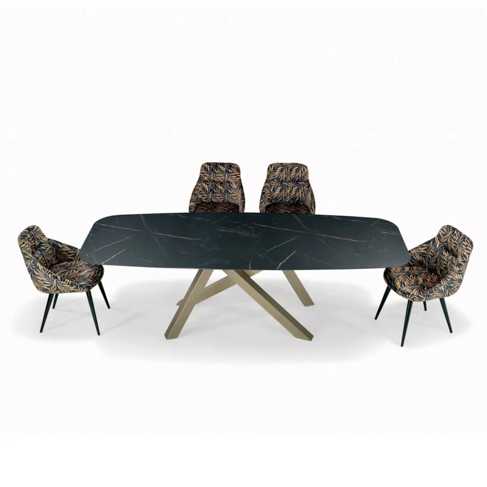 Mesa de barril fixo com tampo laminado Made in Italy - Settimmio Viadurini