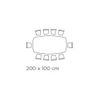 Mesa Fixa em Forma de Barril em Cerâmica e Madeira de Freixo Fabricada na Itália - Norte Viadurini