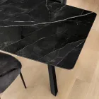Mesa de Barril Fixa em Laminado Preto Calacatta Brilhante - Dialogo Viadurini