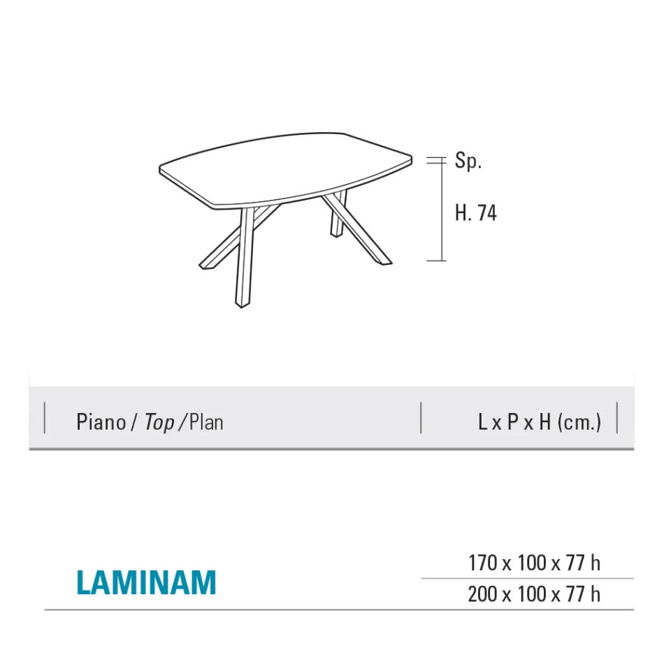Mesa de Barril Fixa em Laminado Preto Calacatta Brilhante - Dialogo Viadurini