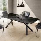 Mesa de Barril Fixa em Laminado Preto Calacatta Brilhante - Dialogo Viadurini