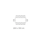 Mesa Fixa com Base em Aço e Tampo em Cerâmica Fabricada na Itália - Calças Viadurini