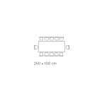 Mesa Fixa com Base em Aço e Tampo em Cerâmica Fabricada na Itália - Calças Viadurini