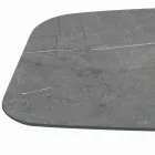 Mesa Fixa com Base em Aço Preto e Tampo Laminado Fabricado na Itália - Vidros Viadurini