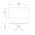 Mesa Fixa com Base Metálica e Tampo em Carvalho Folheado - Azul Marinho Viadurini