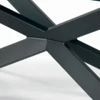 Mesa Fixa com Borda Invertida em Vidro Extra Transparente e Aço Fabricado na Itália - Grotta Viadurini