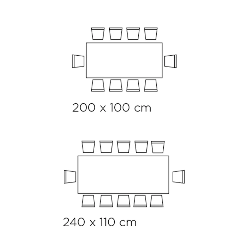 Mesa Fixa com Borda Invertida em Vidro Extra Transparente e Aço Fabricado na Itália - Grotta Viadurini