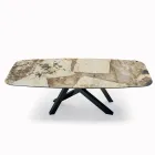 Mesa Fixa com Tampo em Barril em Cerâmica Made in Italy - Settimmio Viadurini