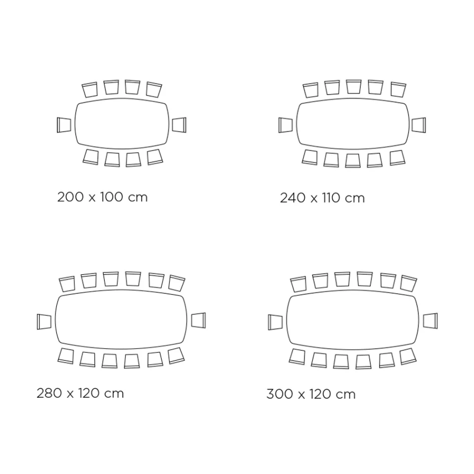 Mesa Fixa com Tampo em Barril em Cerâmica Made in Italy - Settimmio Viadurini