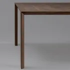 Mesa Fixa com Tampo Biselado em Nogueira Canaletto Fabricado na Itália - Cáspio Viadurini