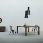 Mesa Fixa com Tampo Biselado em Nogueira Canaletto Fabricado na Itália - Cáspio Viadurini