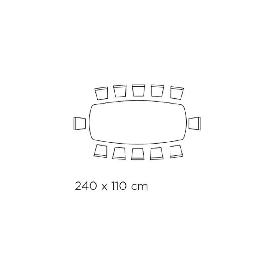 Mesa Fixa com Tampo em Cerâmica Ônix Prata Polida Made in Italy - Grotta Viadurini