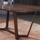 Mesa Fixa com Tampo Moldado e Base de Madeira Made in Italy - Digory Viadurini