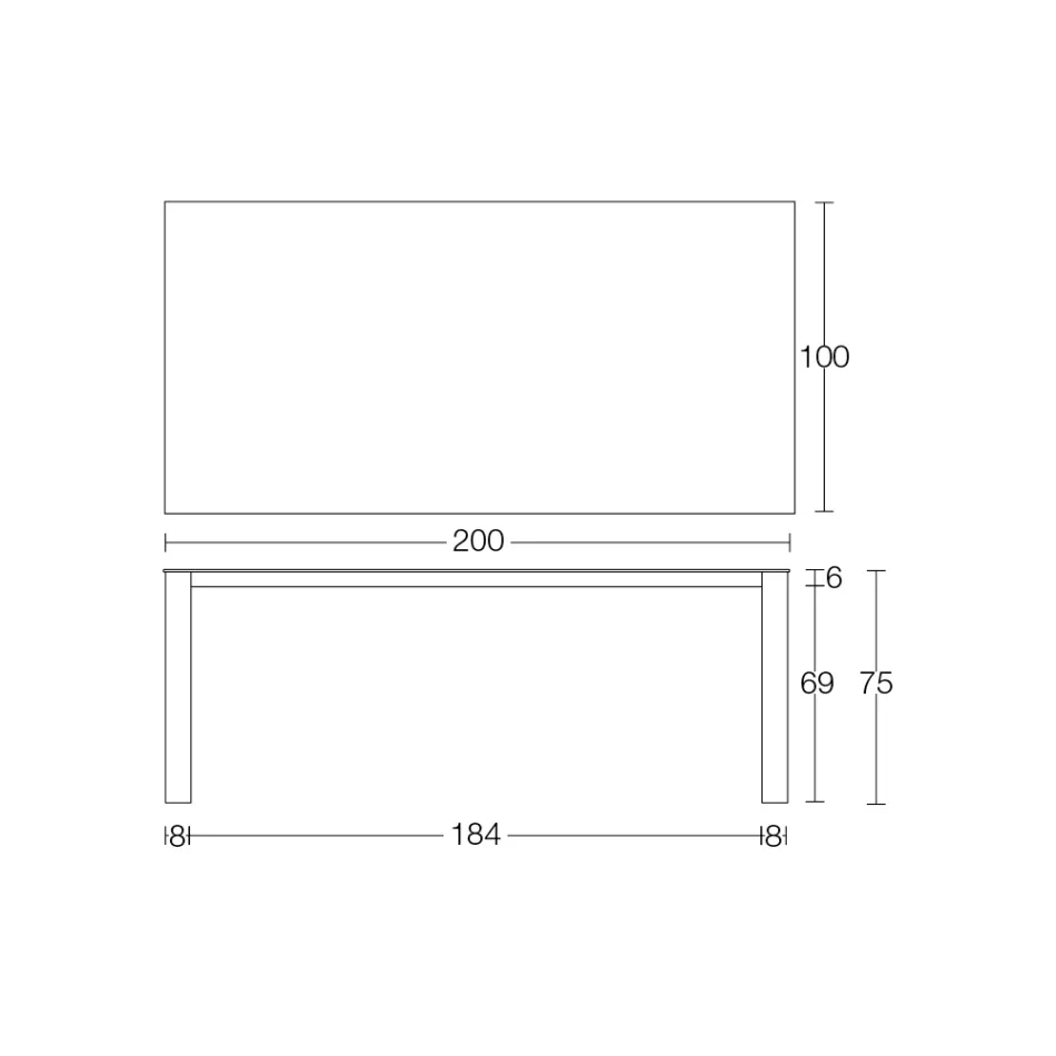Mesa de Exterior Fixa em Hpl Alicante e Base Metálica Fabricada em Itália - Carl Viadurini