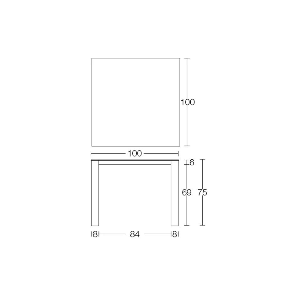Mesa de Exterior Fixa em Hpl Alicante e Base Metálica Fabricada em Itália - Carl Viadurini