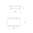 Mesa fixa de oito lugares com acabamento em MDF em duas cores - Talia Viadurini