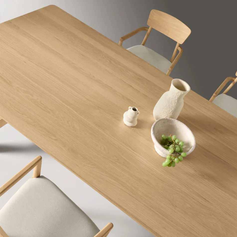 Mesa fixa de oito lugares com acabamento em MDF em duas cores - Talia Viadurini