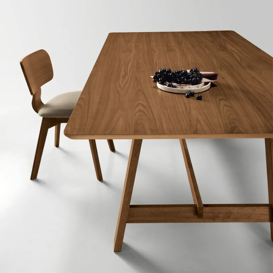 Mesa fixa de oito lugares com acabamento em MDF em duas cores - Talia Viadurini