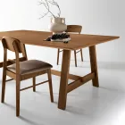 Mesa fixa de oito lugares com acabamento em MDF em duas cores - Talia Viadurini