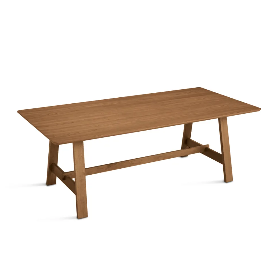 Mesa fixa de oito lugares com acabamento em MDF em duas cores - Talia Viadurini