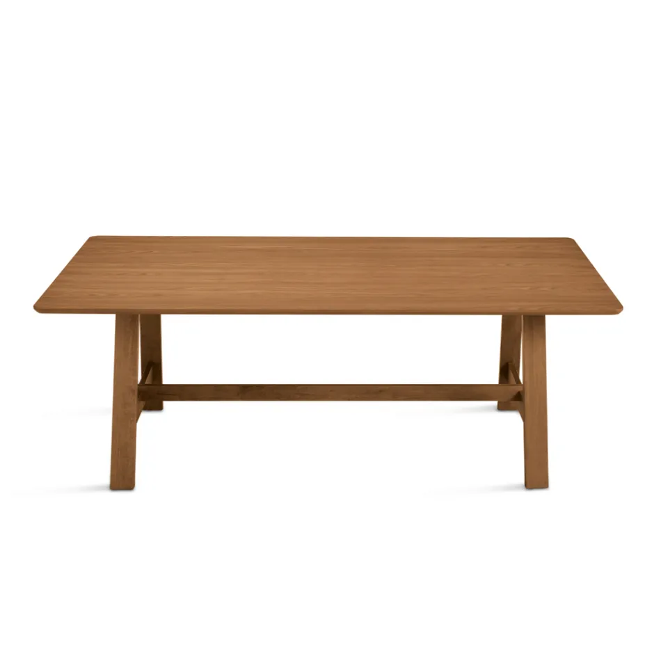Mesa fixa de oito lugares com acabamento em MDF em duas cores - Talia Viadurini