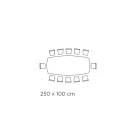 Mesa de Jantar Fixa com Tampo em Barril em Cerâmica Made in Italy - Vidros Viadurini