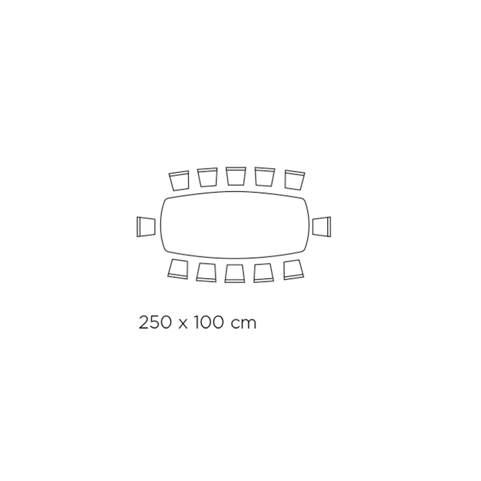 Mesa de Jantar Fixa com Tampo em Barril em Cerâmica Made in Italy - Vidros Viadurini