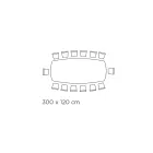 Mesa de Jantar Fixa com Tampo em Barril em Cerâmica Made in Italy - Vidros Viadurini