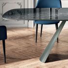 Mesa de Jantar Fixa com Tampo em Barril em Cerâmica Made in Italy - Vidros Viadurini