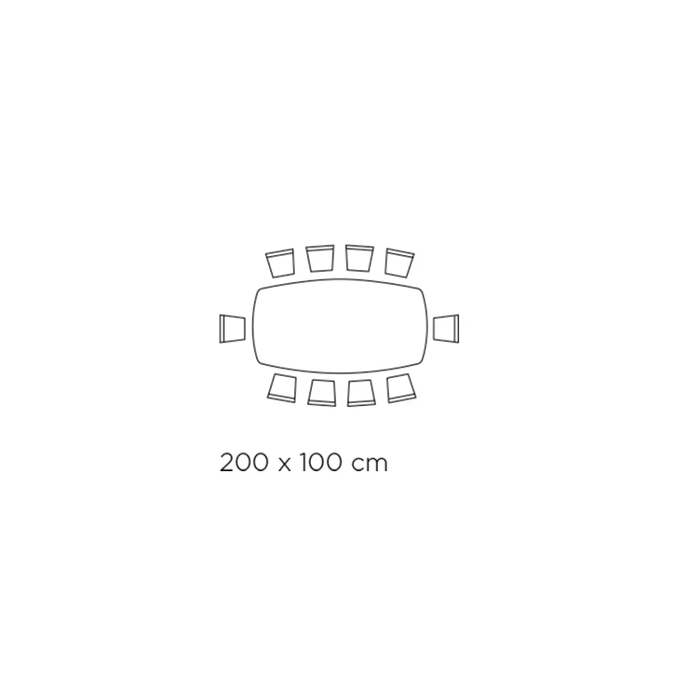 Mesa de Jantar Fixa com Tampo em Barril em Cerâmica Made in Italy - Vidros Viadurini