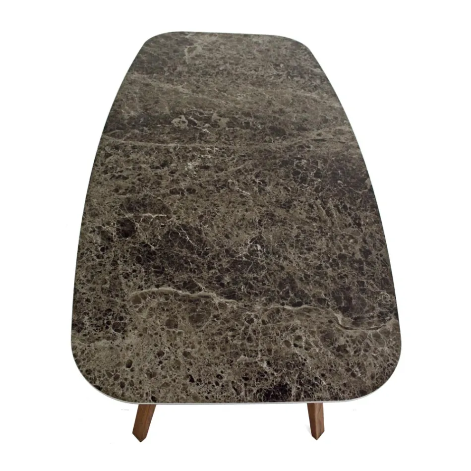 Mesa de Jantar Fixa em Cerâmica Emperador Polida Fabricada na Itália - Norte Viadurini