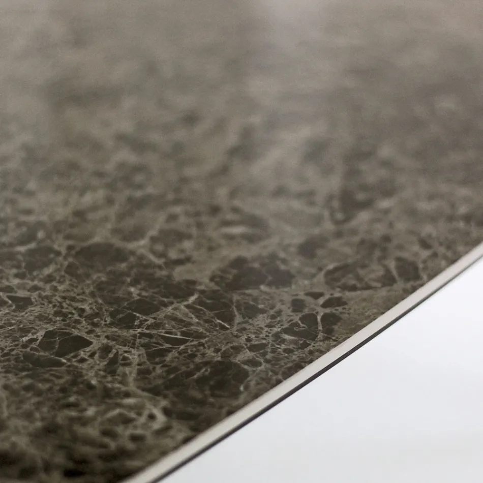 Mesa de Jantar Fixa em Cerâmica Emperador Polida Fabricada na Itália - Norte Viadurini