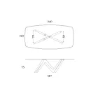 Mesa de Jantar Fixa em Vidro e Poliuretano Rígido Fabricado na Itália - Lavanda Viadurini