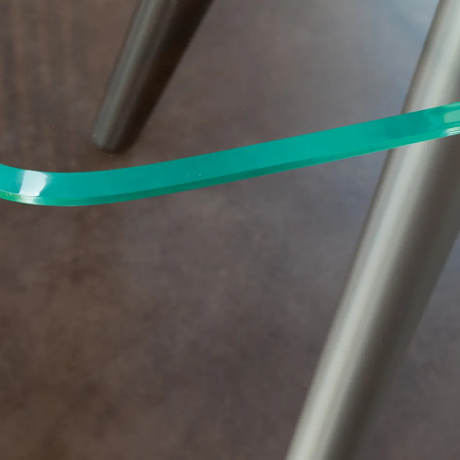 Mesa de Jantar Fixa em Vidro e Poliuretano Rígido Fabricado na Itália - Lavanda Viadurini